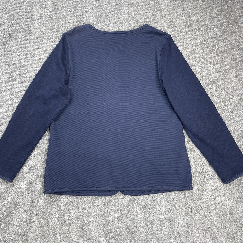 Coldwater Creek Cardigan Sweater Womens Large Navy Button Front Pockets Cotton - Picture 5 of 10